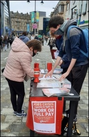 A Socialist Party stall in Newcastle, October 2020