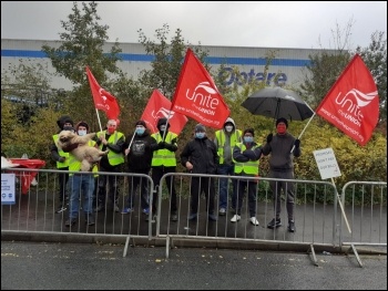 Optare strikers in Yorkshire October 2020, photo Iain Dalton