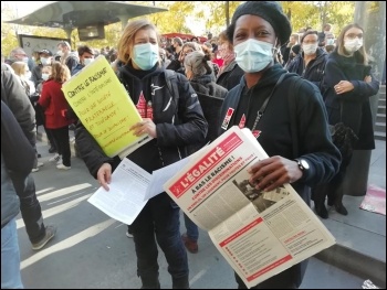 Gauche Revolutionnaire members on the protest Gauche Revolutionnaire members on the protest