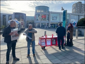 Brighton Socialist Party stall 7 November 2020, photo Glenn Kelly Brighton Socialist Party stall 7 November 2020, photo Glenn Kelly
