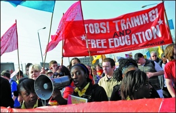 Youth Fight for Jobs campaigning as youth unemployment soared during the last economic crisis photo: Paul Mattsson