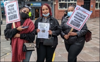 Protesting in Cardiff  following the death of Mohamud Mohammed Hassan, photo Cardiff SP