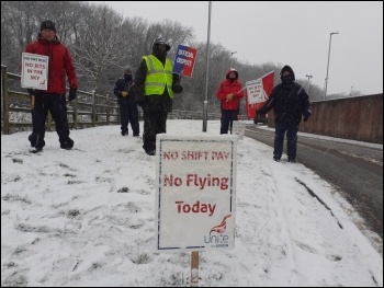 Yorkshire aerospace engineers strike February 2021, photo Iain Dalton