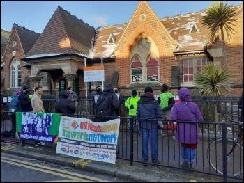 School staff picket in Hackney. Photo: Rob Williams