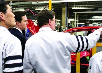 Former Tory chancellor George Osborne visits the Toyota plant in Burnaston, Photo HM Treasury/CC Former Tory chancellor George Osborne visits the Toyota plant in Burnaston, Photo HM Treasury/CC