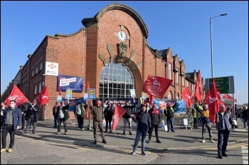 Picket line in Manchester. Photo: Unite North West