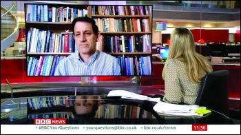 Martin Powell-Davis - Socialist Party member and candidate for NEU deputy general secretary demanding school safety on BBC news, 1 March