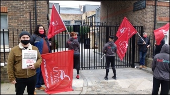 IT workers on strike at Goodlord. Photo: London SP