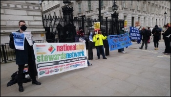 NHS workers and supporters protest in London 7 March, photo Max B