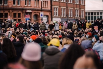 Demonstrating to defend the right to protest in Sheffield. Photo: Yorkshire Socialist Party