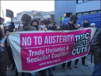 Brighton TUSC on the march. Photo: Brighton Socialist Party
