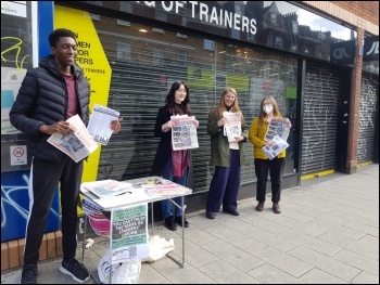 Socialist Party members and TUSC candidates, including Deji Olayinka and Thea Everett, Campaigning in South London. Photo: London SP
