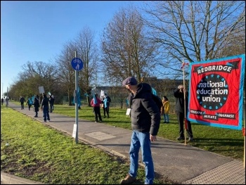 Picket line at Beal academy. Photo: Glenn Kelly