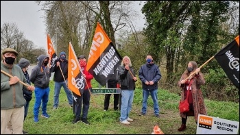 Marley Tiles picket line Marley Tiles picket line