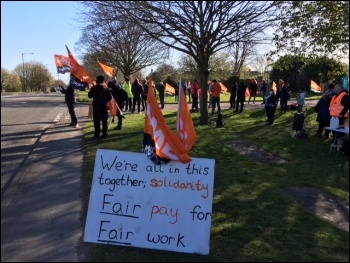 Bristol Water picket line April 2021, photo Roger Thomas