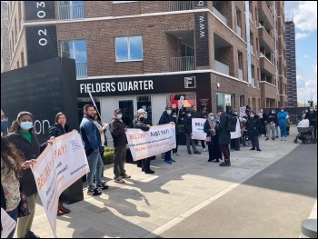 Protesting at Bellway Housing 1 May 2021