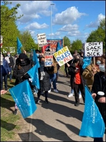 Beal High School picket line May 2021, photo Glenn Kelly Beal High School picket line May 2021, photo Glenn Kelly