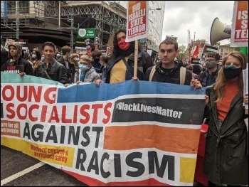 Young Socialists contingent on the demo against war on Gaza, 15.5.21