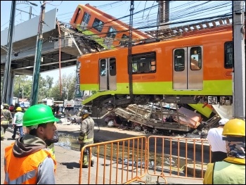 The collapsed Line 12. Photo: Secretariat for comprehensive risk management and civil protection of Mexico City/CC 