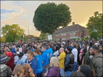 Birmingham residents assemble in solidarity with Dea-John's family and friends, photo Kris O'Sullivan