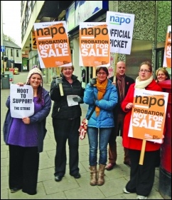 Probation workers on strike against privatisation in 2013 Photo: Paul Mattsson