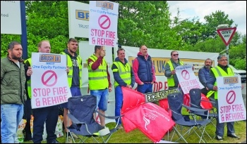 Workers on the picket line at Brush Electrical Machinery. Photo: Steve Score Workers on the picket line at Brush Electrical Machinery. Photo: Steve Score
