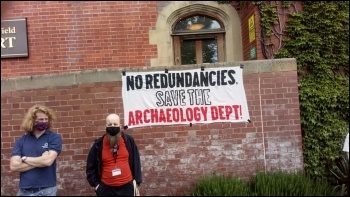 Protests to save the Archaeology department at Sheffield University Photo: Alistair Tice