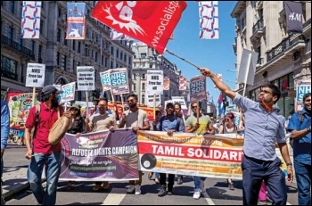 Refugees have linked up their fight with the need to defend public services from cuts Photo: Paul Mattsson