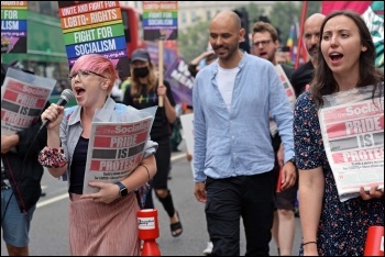 Socialist Party members marched as part of Reclaim Pride Photo: Mary Finch