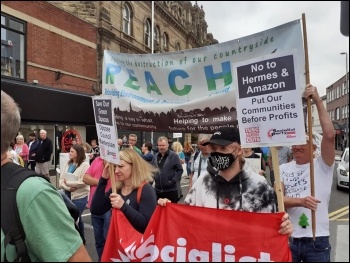 Socialist Party joined the protest in Barnsley