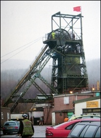 The red flag flies over Tower Colliery in South Wales, photo Mariam Kamish