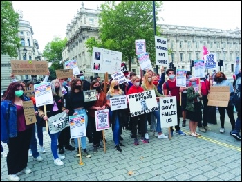 Protesting against a-level grade fiasco in 2020. Photo Mark Best