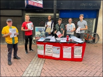 Students at Birmingham City University joined the Socialist Party campaigning in the city centre
