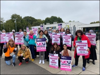 Enfield college picket line, photo North London Socialist Party