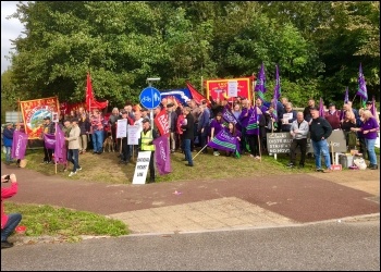 Clarks picket line 15 October. Photo: Mike Luff Clarks picket line 15 October. Photo: Mike Luff