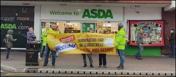 Protesting outside Asda Arnold