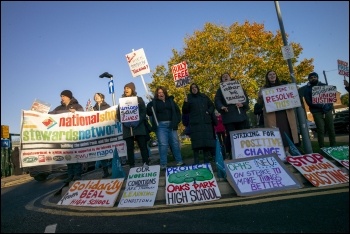 Oaks Park picket line 2 November, photo Paul Mattsson