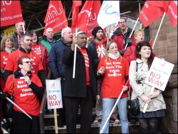 Coventry youth workers' strike - CYWU Unite members, photo Clive Dunkley