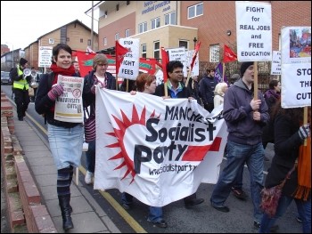 Leeds Youth Fight for Jobs (YFFJ) demonstration February 2010, photo Leeds Socialist Party