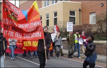 Leeds Youth Fight For Jobs demo February 2010, photo Leeds Socialist Party