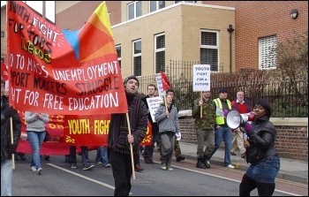 Leeds Youth Fight For Jobs demo February 2010, photo Leeds Socialist Party