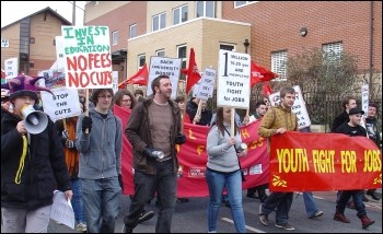 Leeds Youth Fight For Jobs demo February 2010, photo Leeds Socialist Party