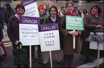 Defend Whittington Hospital Campaign demonstration, photo Paul Mattsson