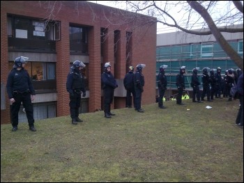 Riot police descend on Sussex University occupation, photo Socialist Students