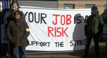PCS members on the picket line in Leicester, photo by Leicester Socialist Party PCS members on the picket line in Leicester, photo by Leicester Socialist Party