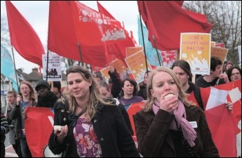 Barking Youth Fight for Jobs demo, photo Paul Mattsson