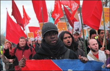  Youth Fight for Jobs demo in Barking, East London, photo Paul Mattsson