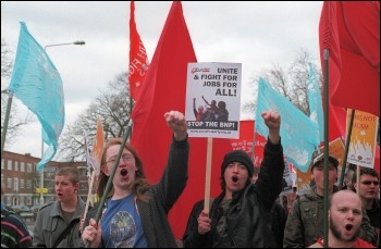  Youth Fight for Jobs demo in Barking, East London, photo Paul Mattsson