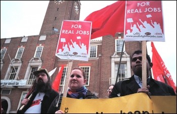  Youth Fight for Jobs demo in Barking, East London, photo Paul Mattsson