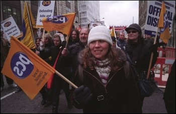 PCS demonstration through central London during two day strike, photo Paul Mattsson